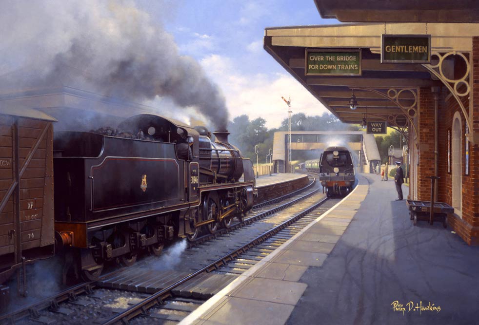Crediton railway station painting